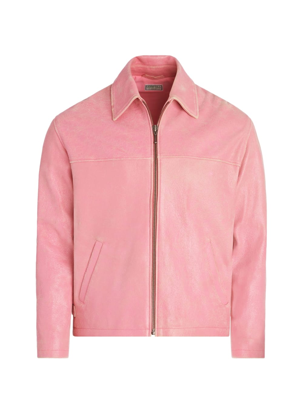 crackle leather jacket