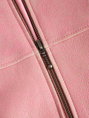 crackle leather jacket