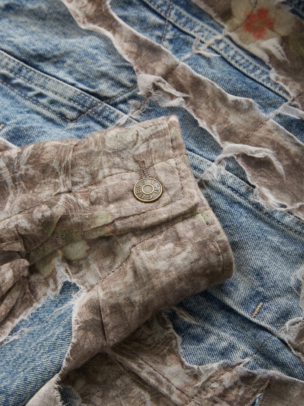 burnt denim jacket