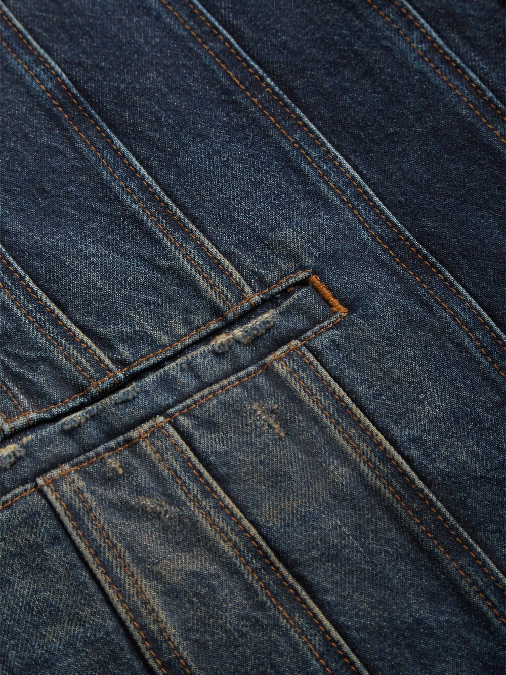 panel denim coat