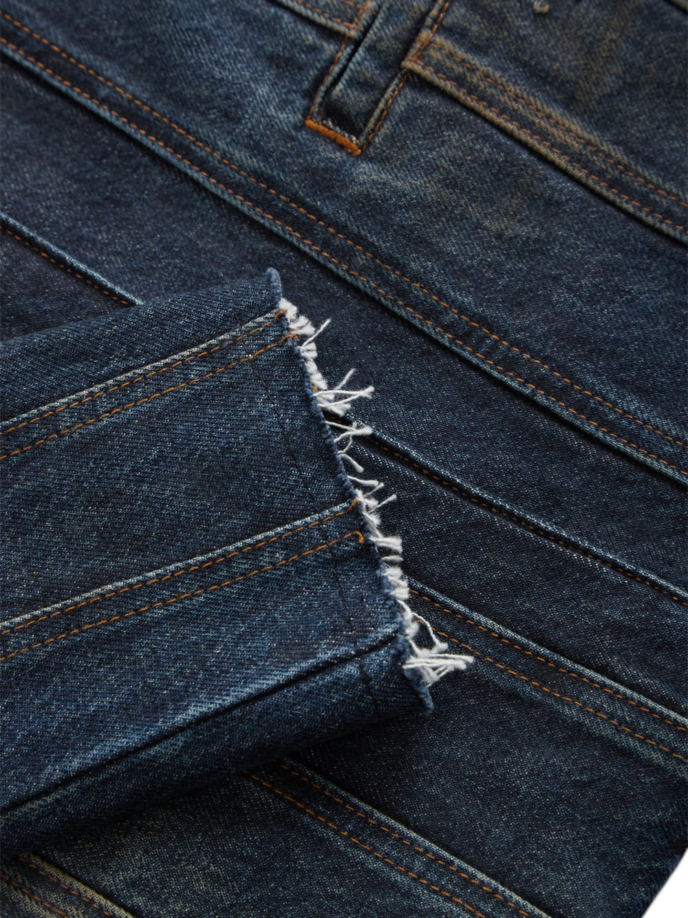 panel denim coat