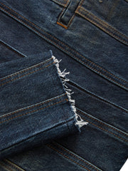 panel denim coat