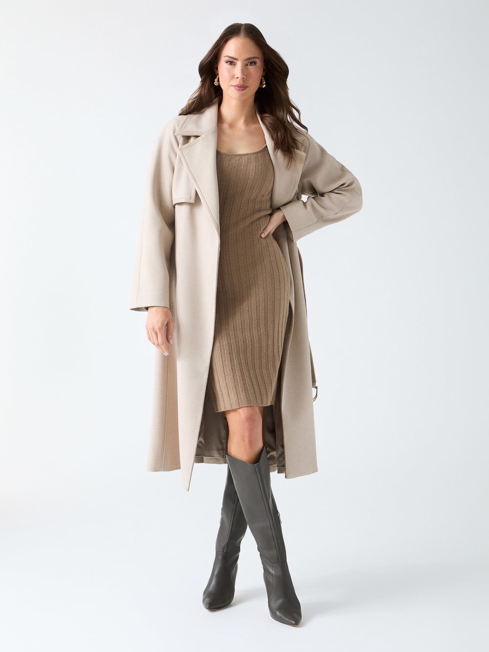 Natalie Longline Trench Coat
