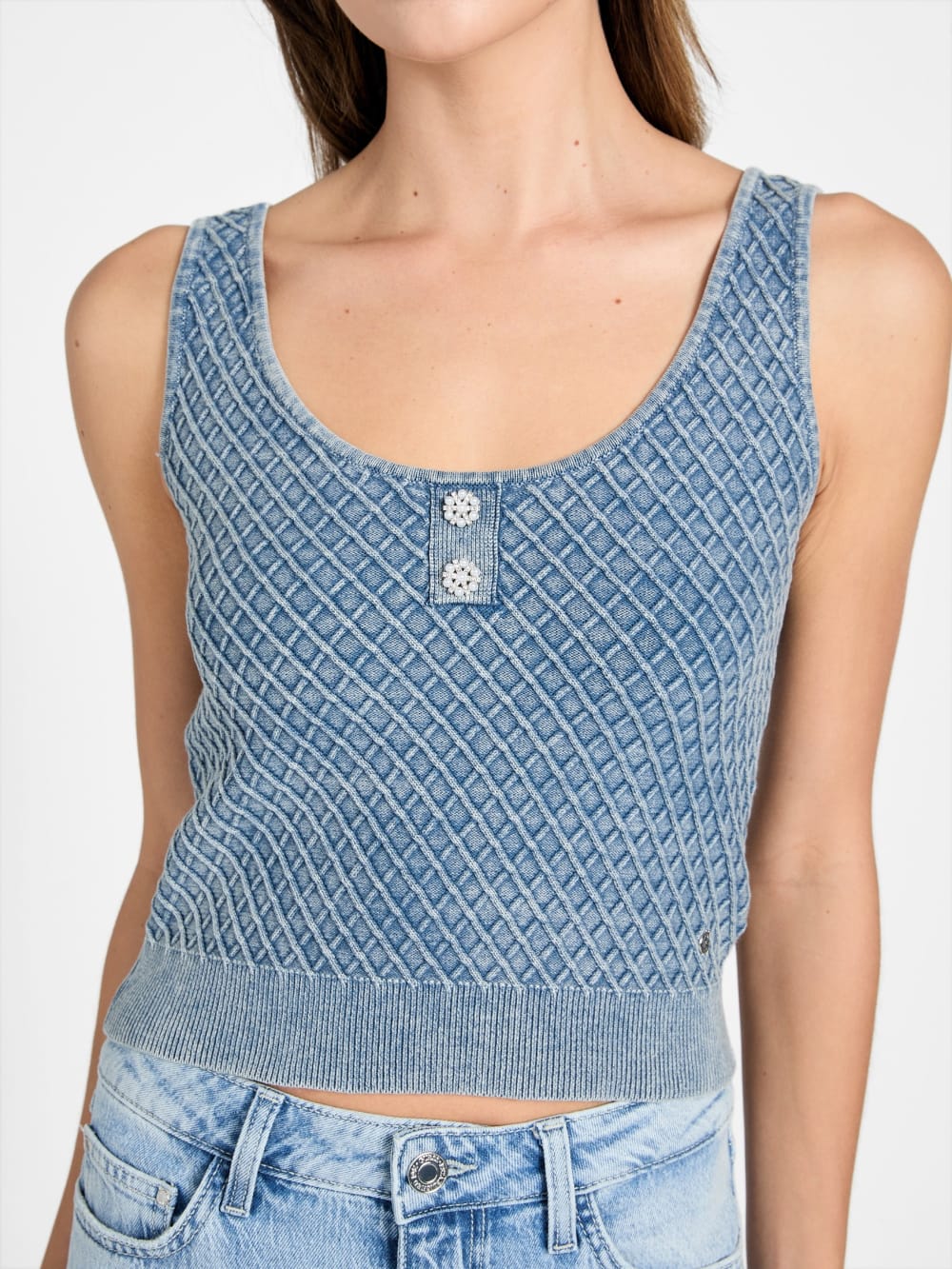 Textured sweater top