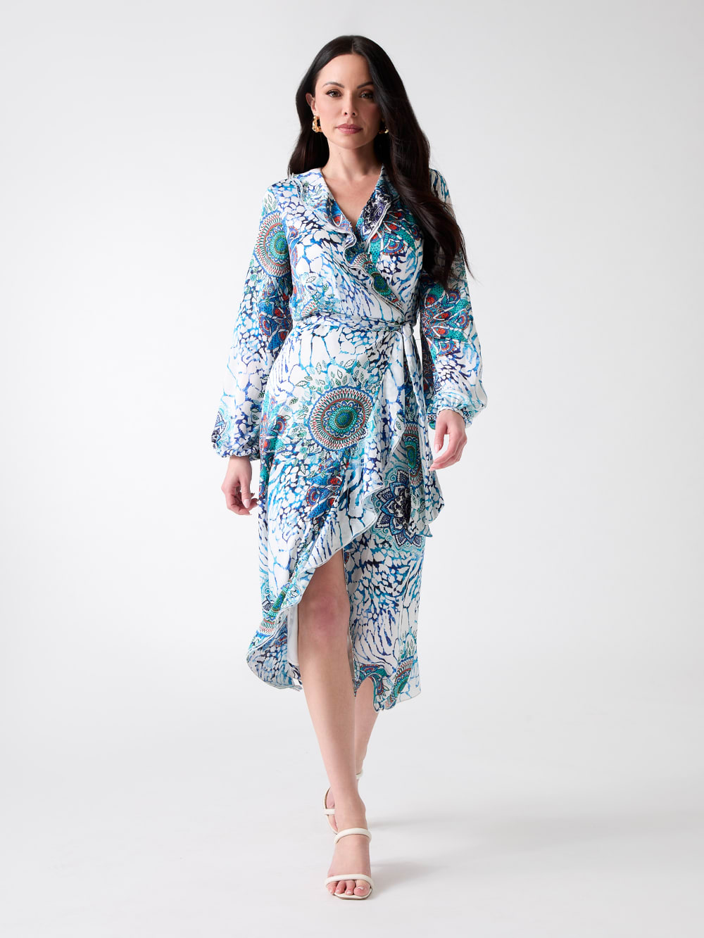 Mina Printed Wrap Dress