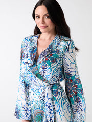 Mina Printed Wrap Dress