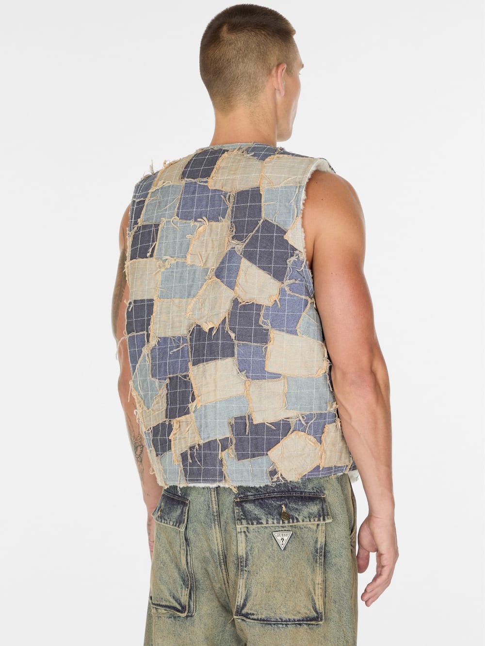 reversible denim vest