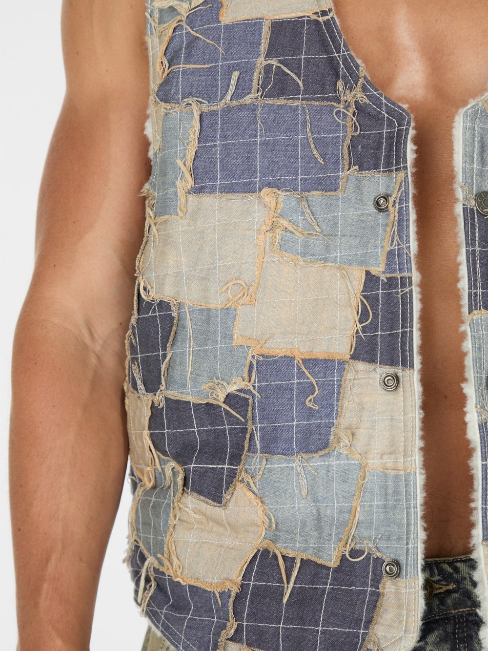 reversible denim vest