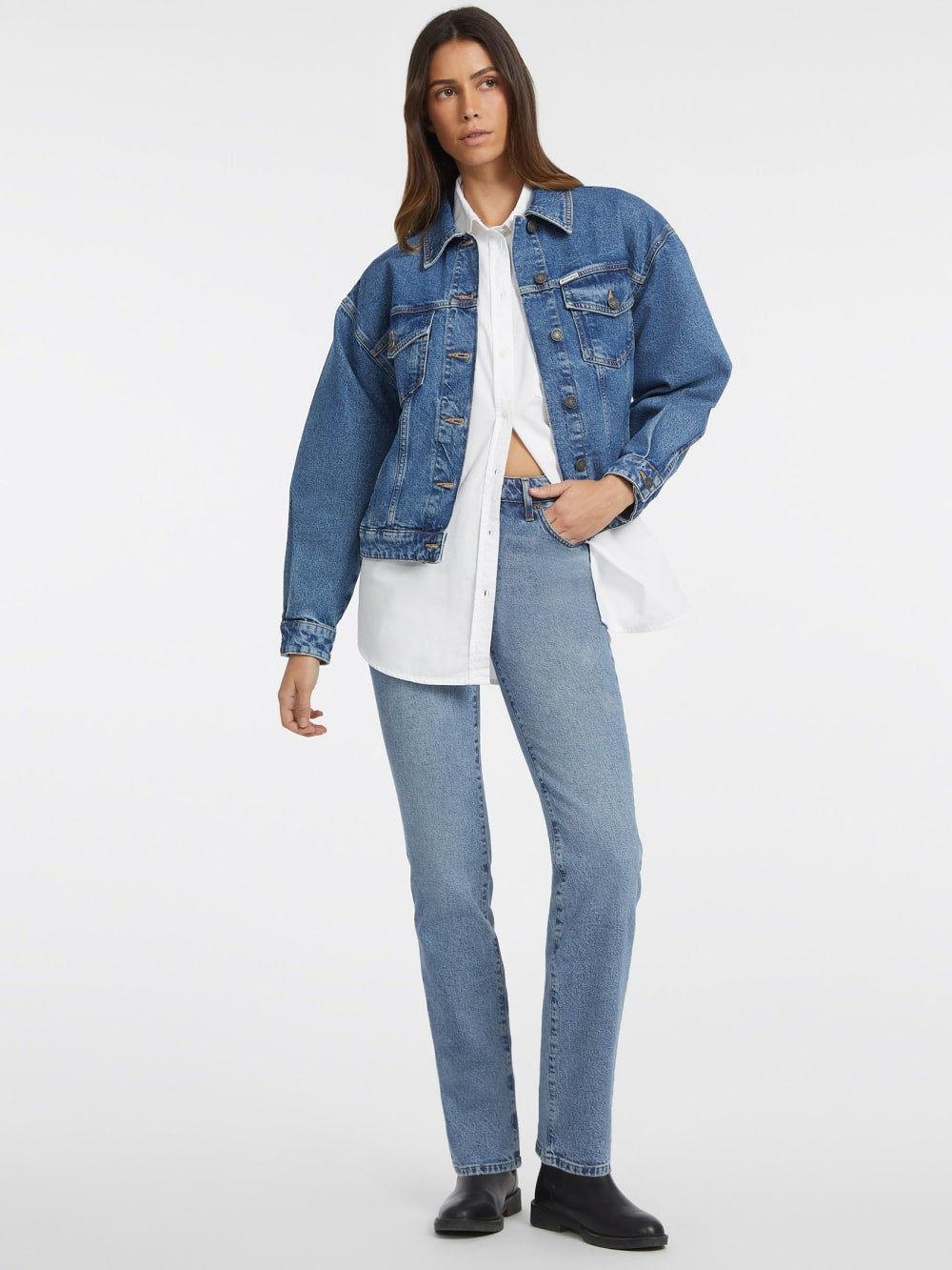 Oversized Long-Sleeve Pocket Shirt