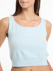 Silk and Wool-Blend Scoop Logo Sweater Tank