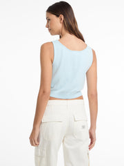 Silk and Wool-Blend Scoop Logo Sweater Tank