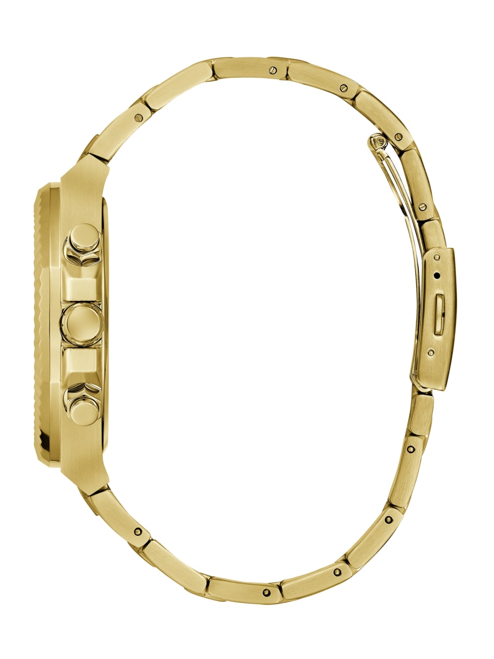 Ridged Gold-Tone and Blue Multifunction Watch