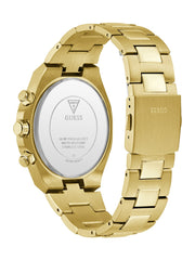 Ridged Gold-Tone and Blue Multifunction Watch