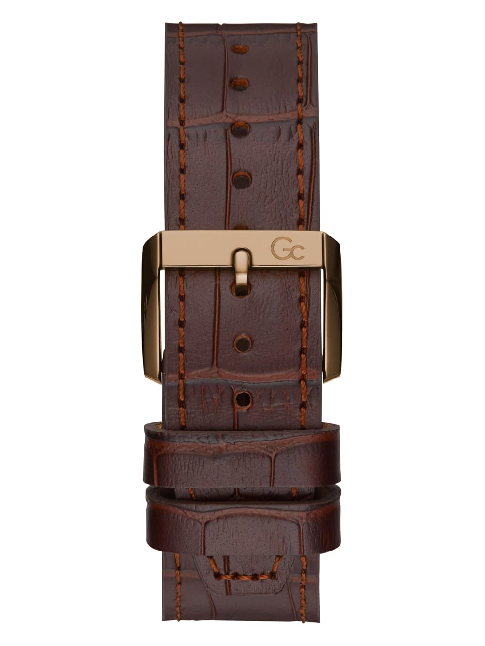 Gc Gold-Tone and Brown Leather Chronograph Watch