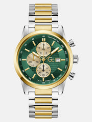 Gc Two-Tone and Green Multifunction Watch
