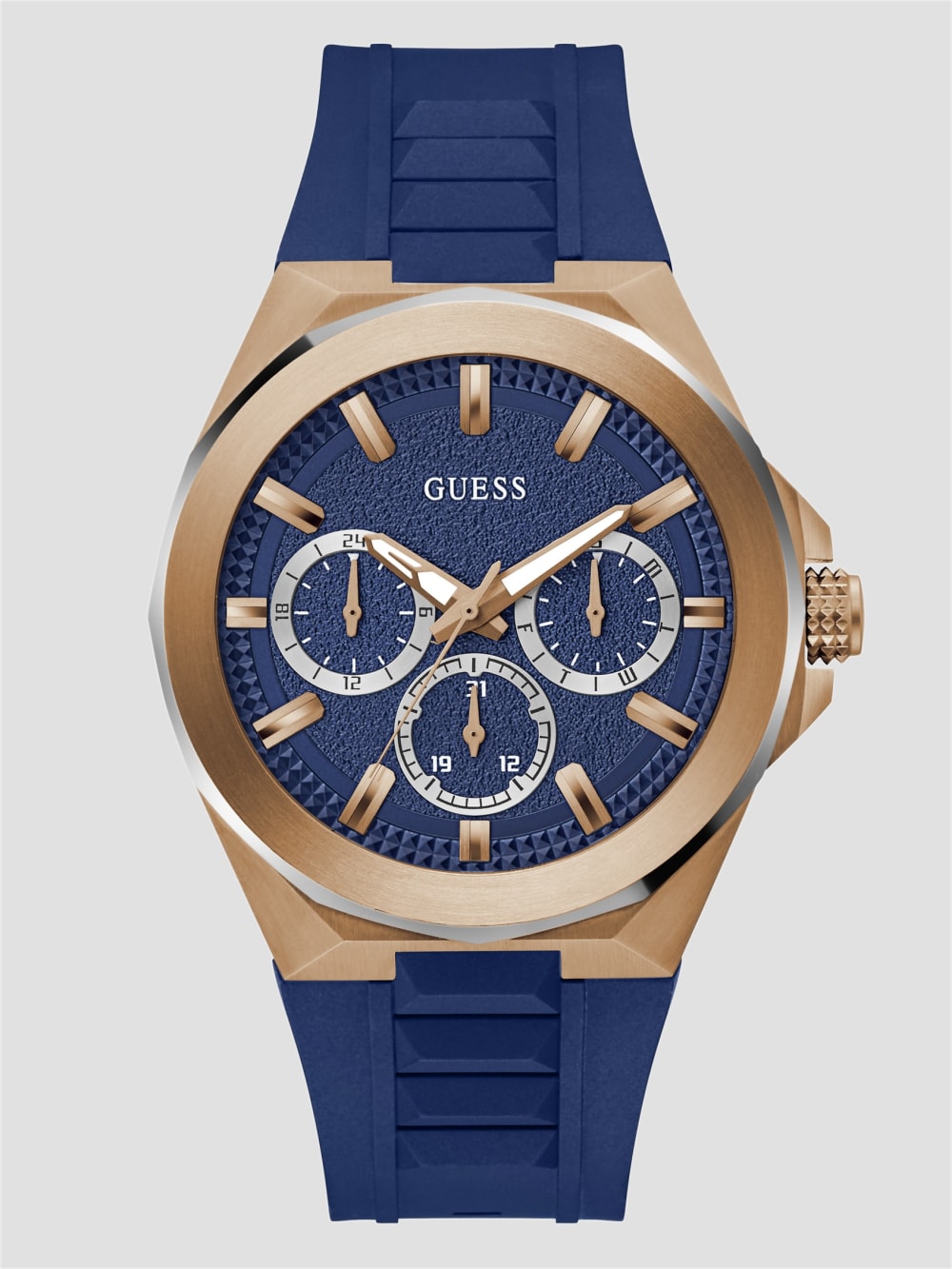 Rose Gold-Tone and Blue Multifunction Watch