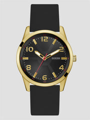 Black and Gold-Tone Silicone Analog Watch
