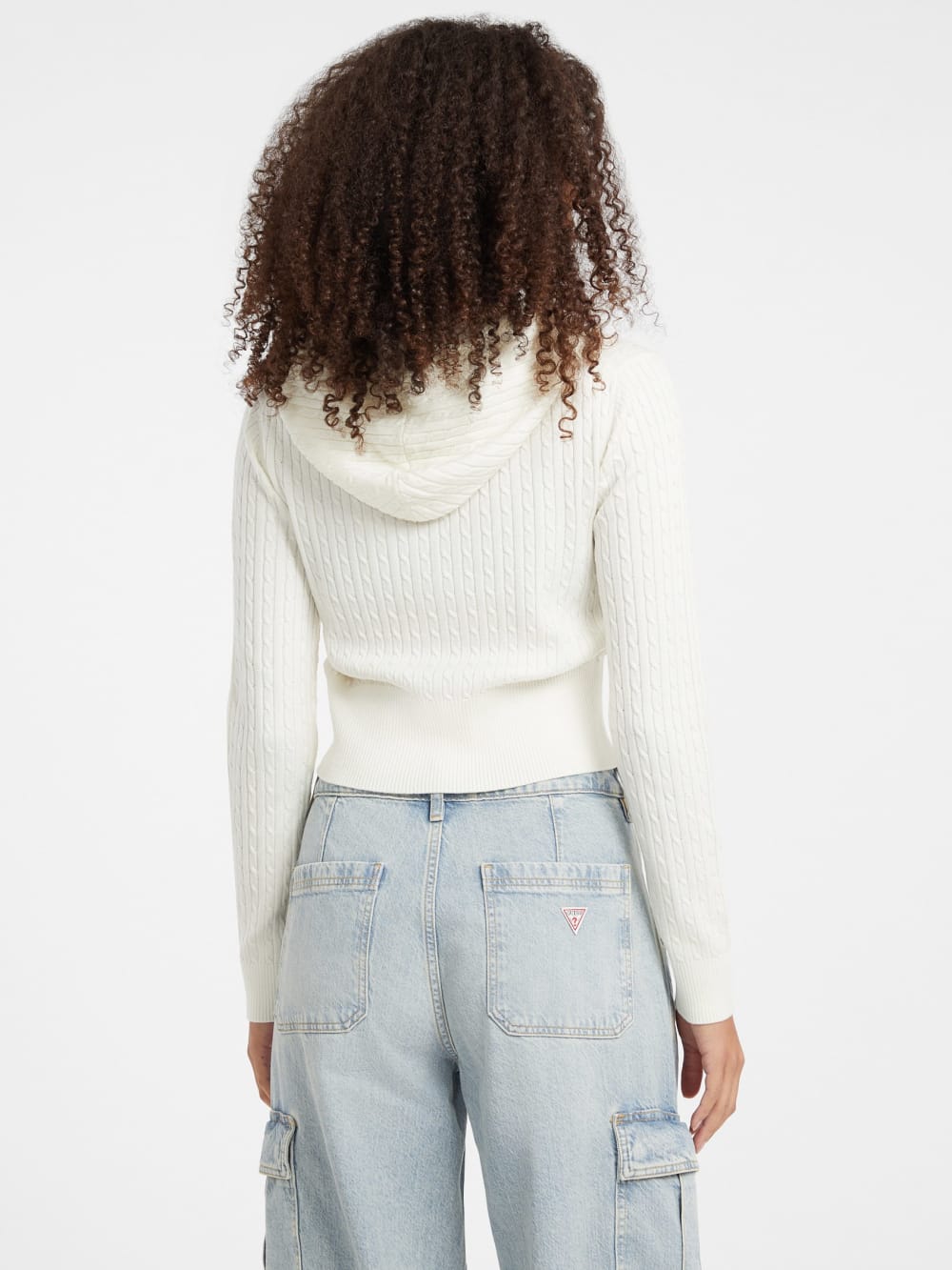 Cable-Knit Hooded Cardigan