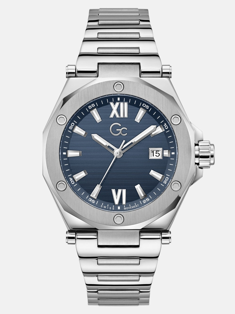 Gc Silver-Tone Multifunctional Watch