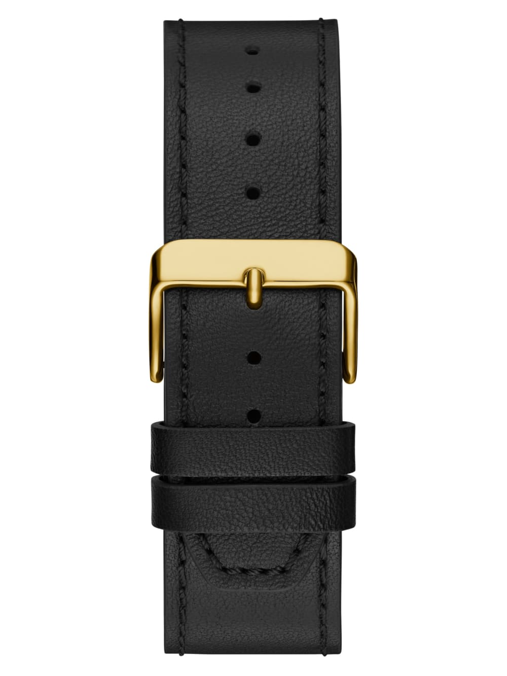 Black and Gold-Tone Multifunction Leather Watch