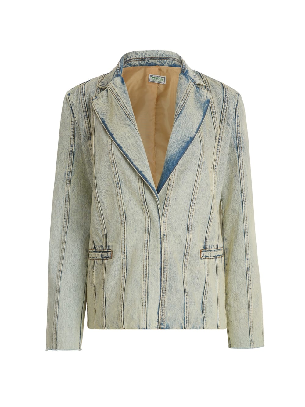 panel denim coat