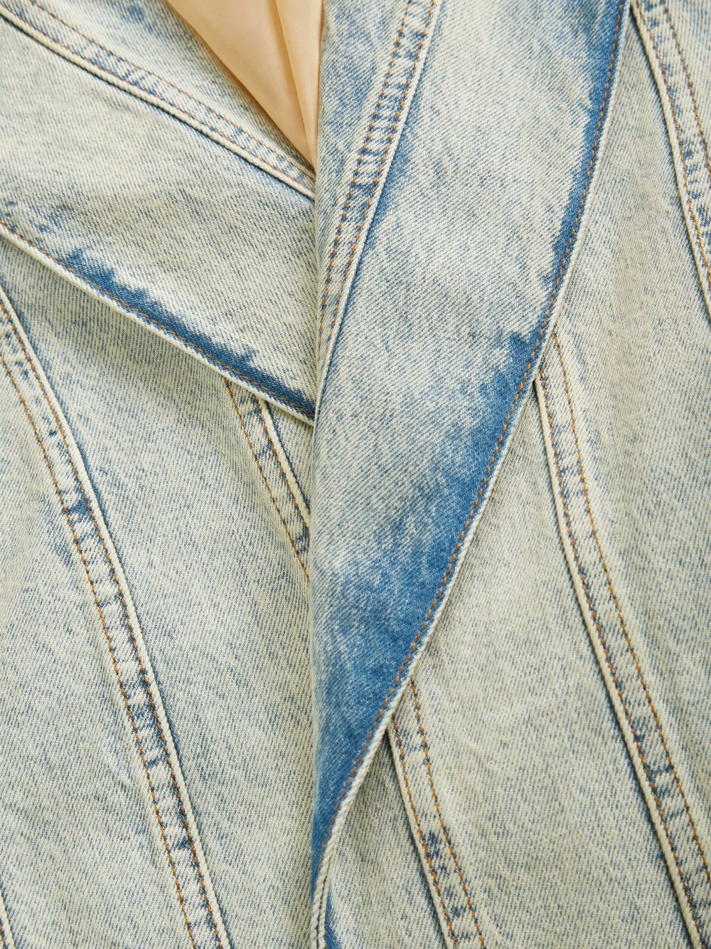 panel denim coat