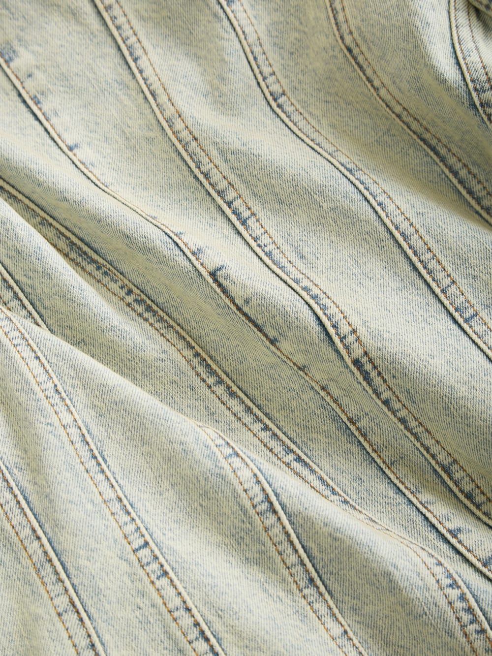 panel denim coat