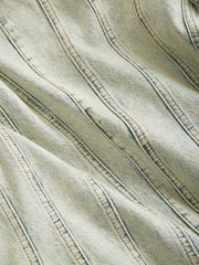 panel denim coat