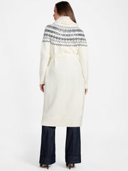 Akilah Faux Fur-Trim Longline Cardigan