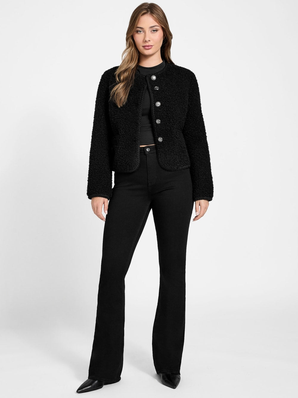 Ivana Faux-Fur Buttoned Jacket