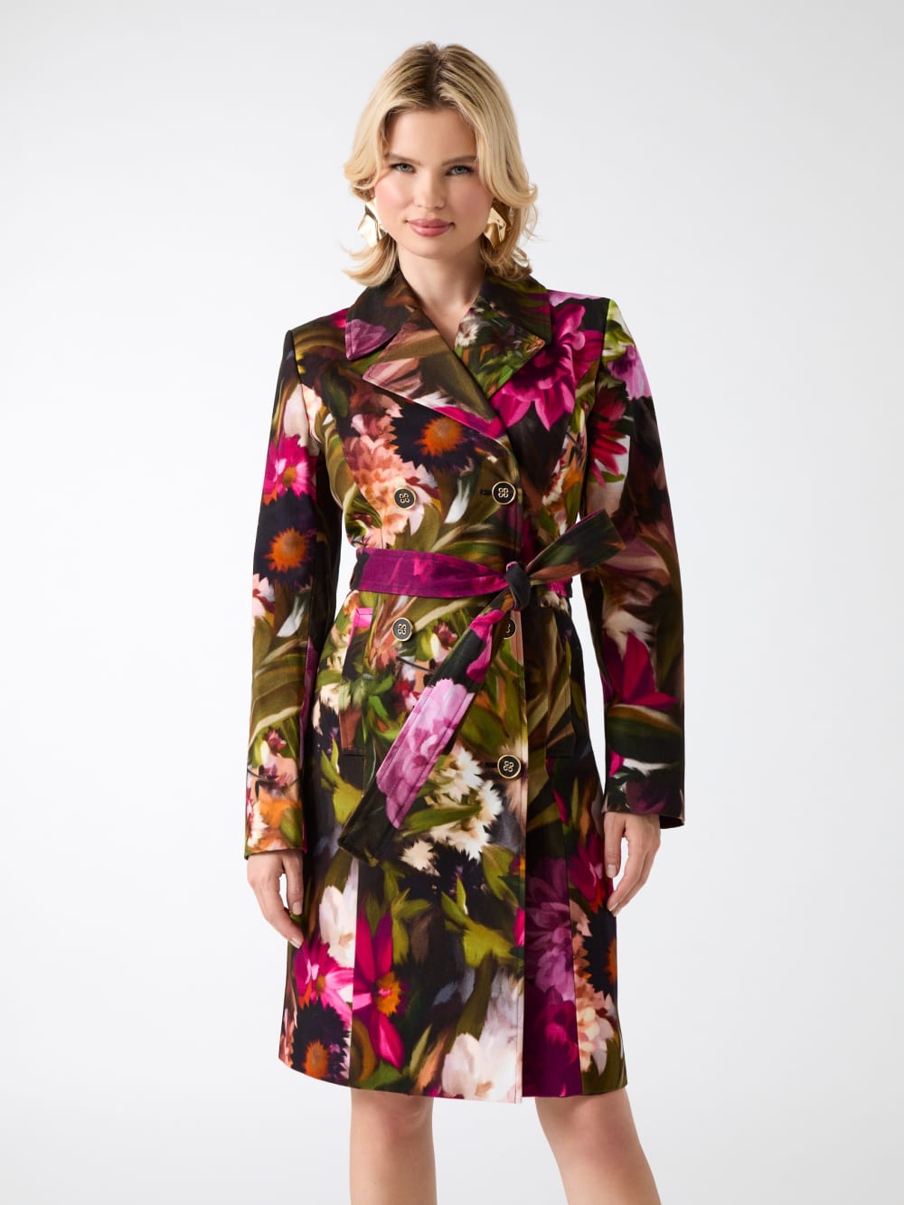 Jennifer Printed Trench Coat