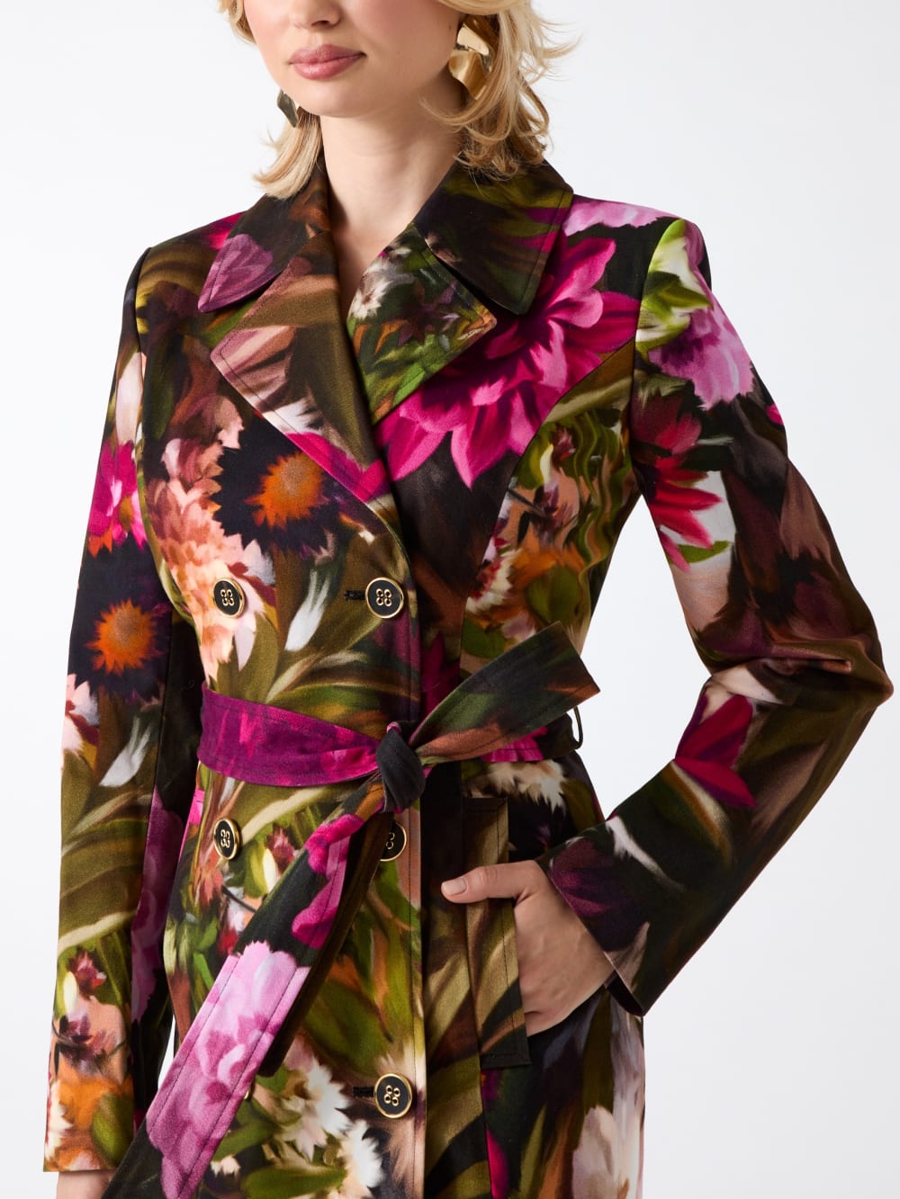 Jennifer Printed Trench Coat
