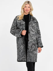 Marciano jacquard wool-blend coat