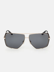 Oversized Metal Navigator Sunglasses