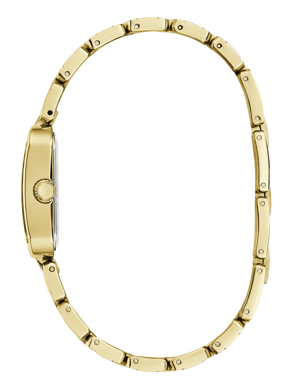 Gold-Tone Textured Square Analog Watch