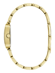 Gold-Tone Textured Square Analog Watch