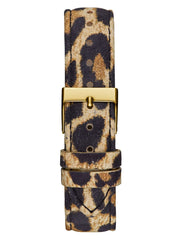 Leopard and Gold-Tone Analog Logo Watch