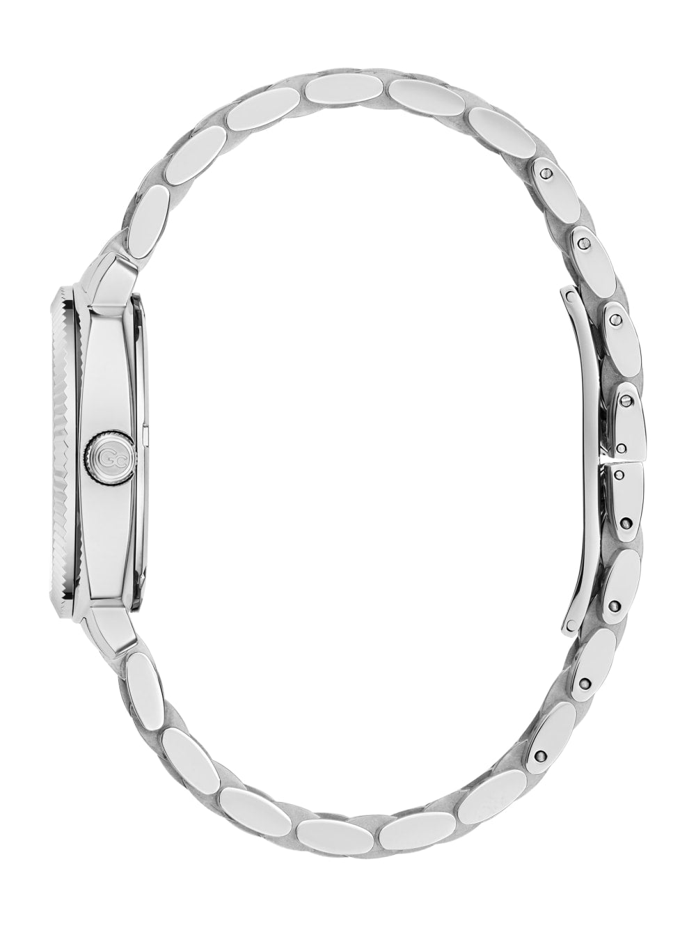 Gc Silver-Tone and Purple Multifunctional Watch