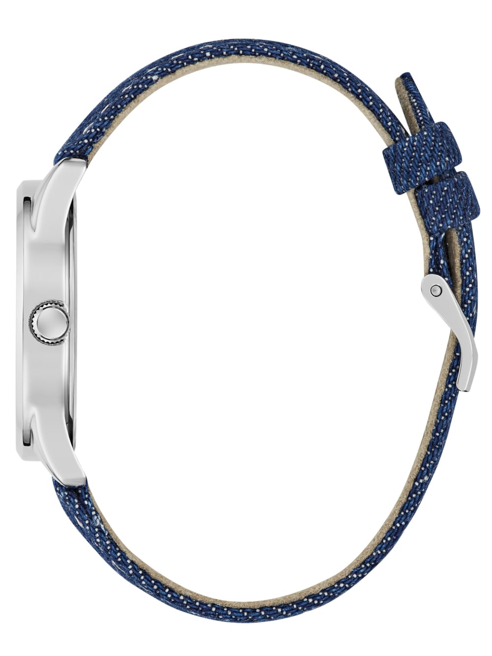 Silver-Tone and Denim Quattro G Analog Watch