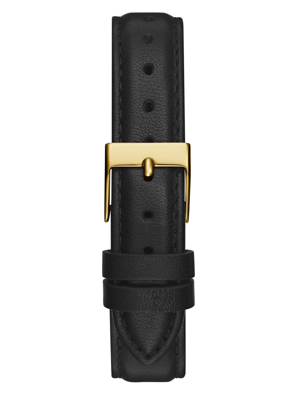 Gold-Tone and Black Analog Leather Watch