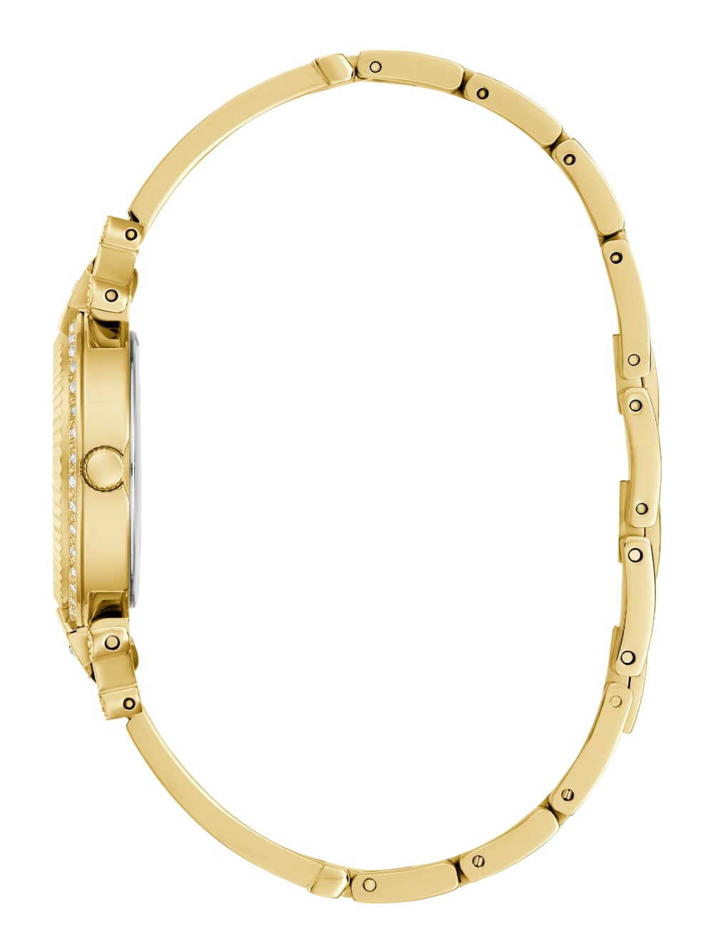 Gold-Tone Rhinestone Analog Watch
