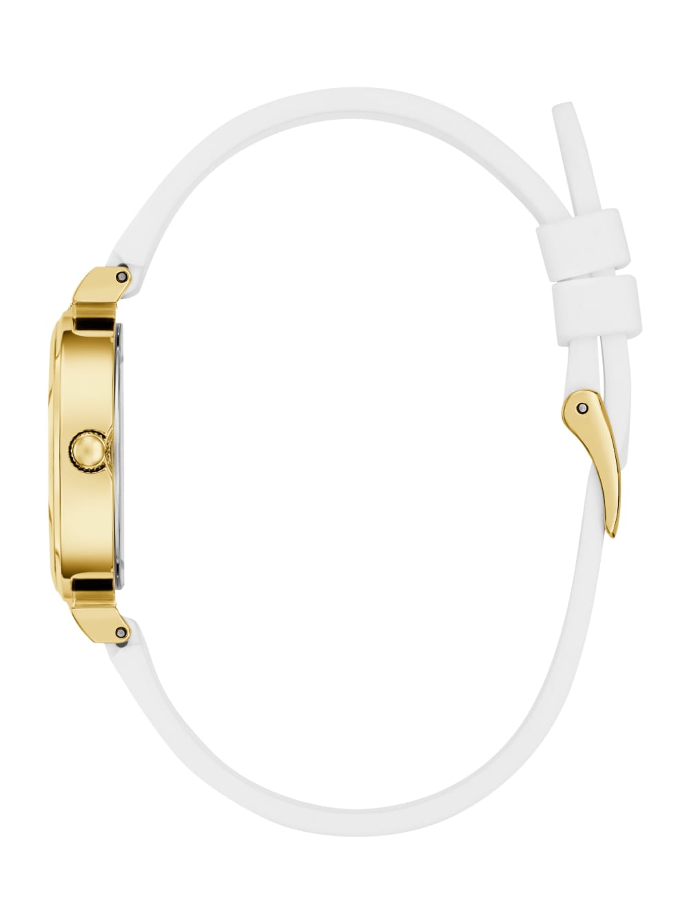 Gold-Tone and White Silicone Analog Watch