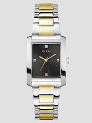 Multi-Tone and Black Square Analog Watch