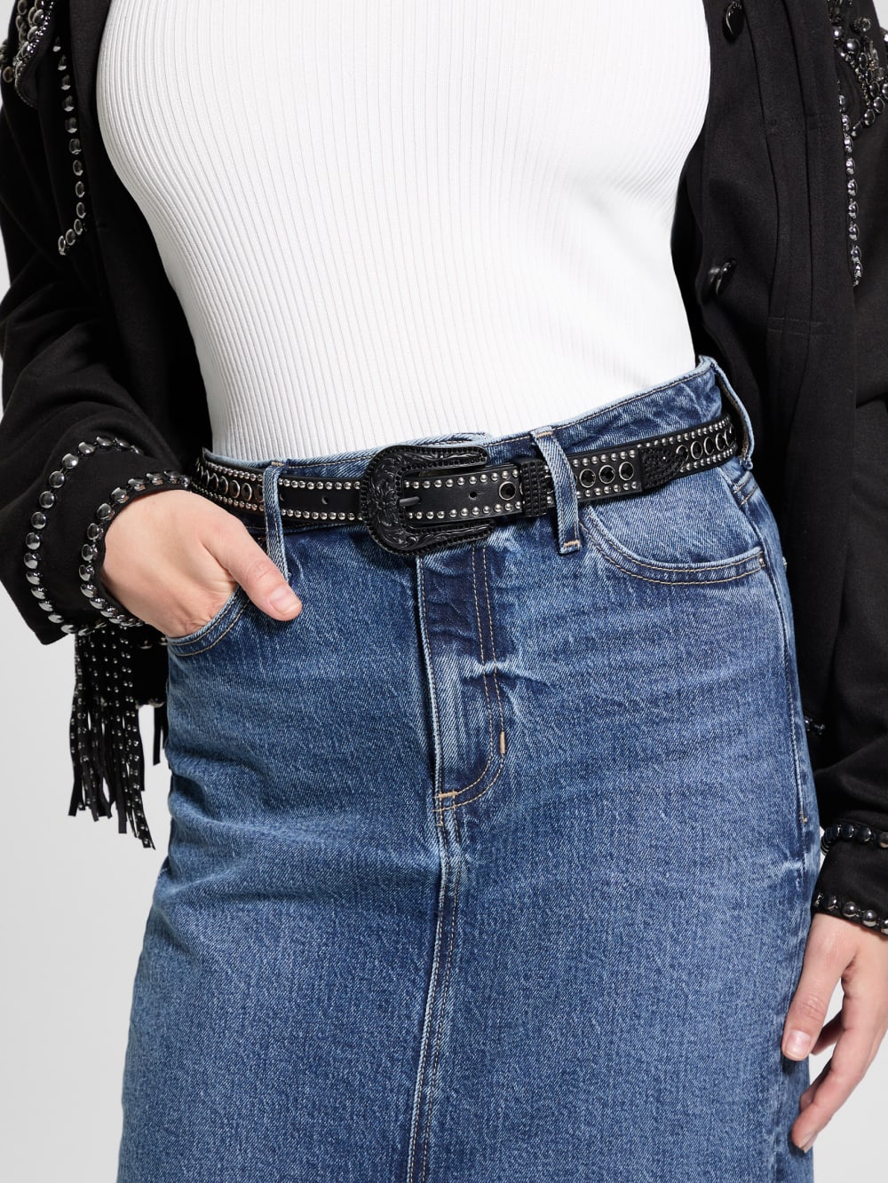Dakota Rhinestone Skinny Belt