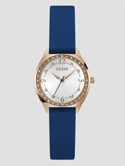 Rose Gold-Tone and Blue Analog Watch