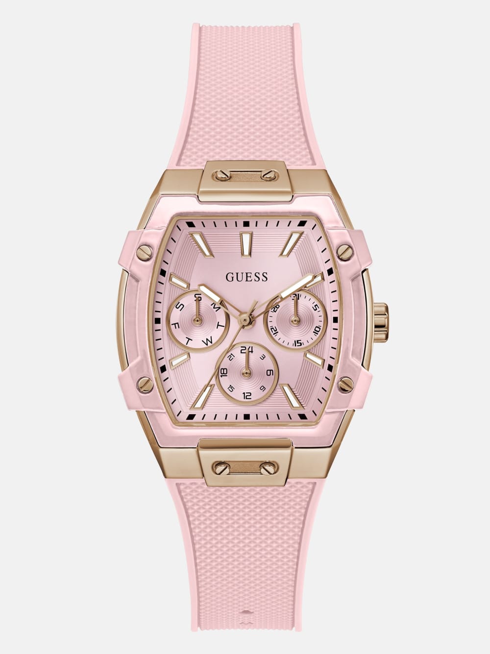 Pink Silicone Multifunction Watch