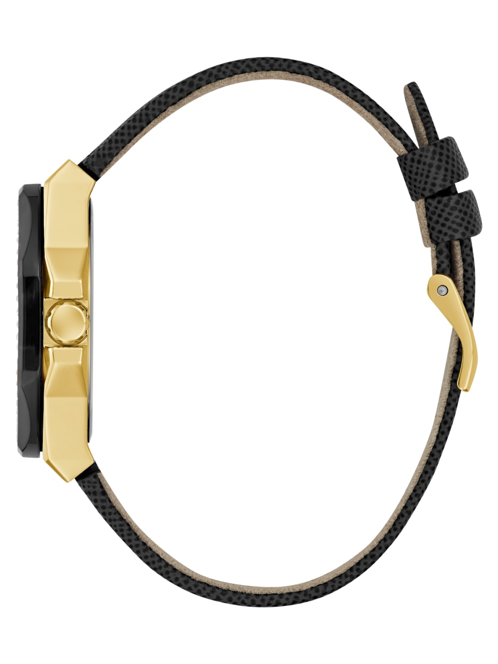 Black Leather Chronograph Watch