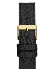 Black Leather Chronograph Watch