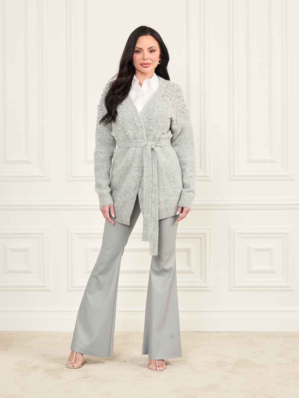 Sibilla Belted Embellished Cardigan