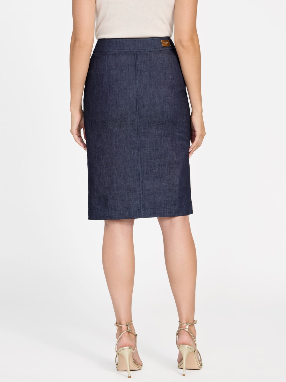 Denim Midi Pencil Skirt